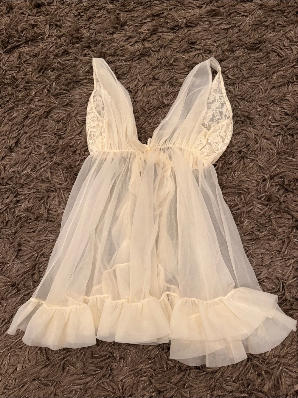 SOLD VINTAGE 70S BABYDOLL NEGLIGEE LINGERIE TOP SMAL - Picture 7 of 9
